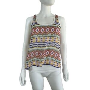 Wallflower Modern Aztec Print Layered Summer Tank
